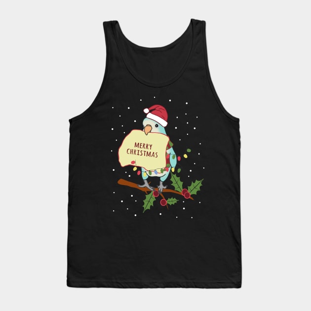 merry christmas! blue quaker parrot doodle Tank Top by FandomizedRose